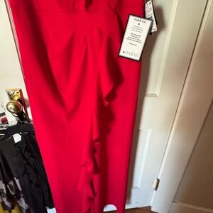 Adrianna Papell Vibrant Red Wide Leg Pants